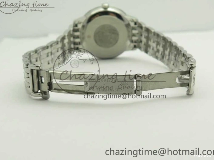 0421 TopPick De Ville Prestige Ladies 32.7mm SS MKF 1:1 Best Edition Blue Dial Diamonds Markers on SS Bracelet MIYOTA 7972